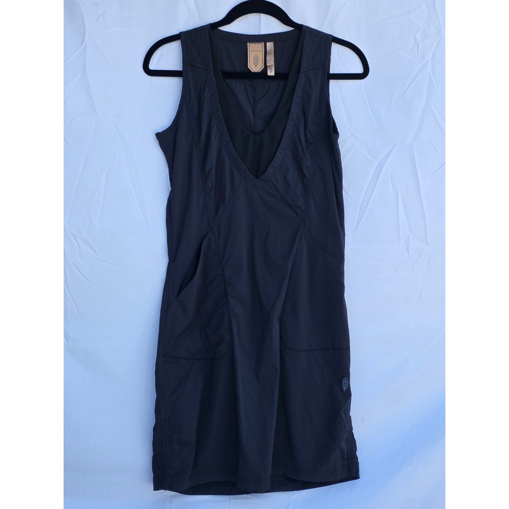 Indygena Apropoz Dress Womens XS Black Sleeveless Active Travel Hiking Pockets